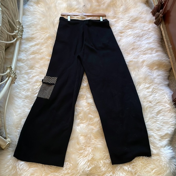 Roni Bis Sweater Knit Black Wide Leg Pants - Picture 7 of 9